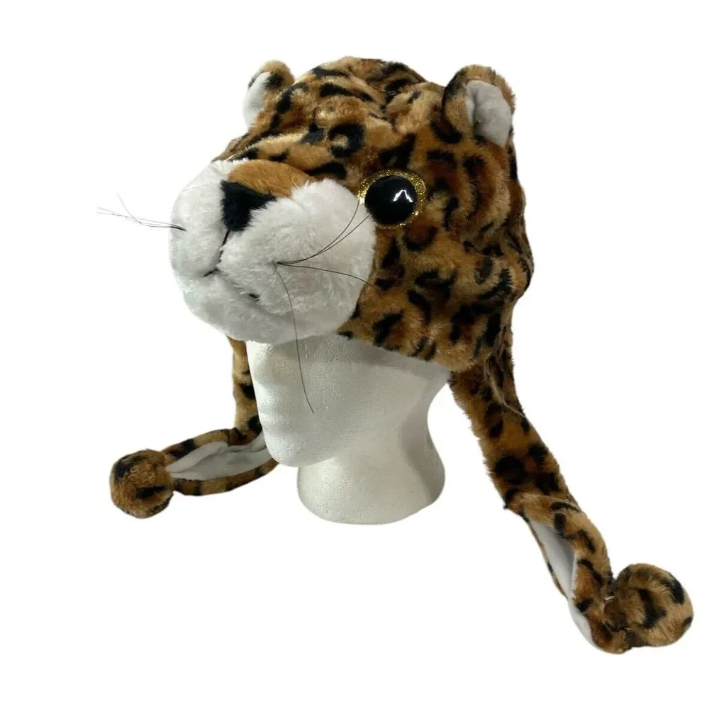 Plush‎ Funny Animal Hats with Fleece Lining Super Soft Warm Hat Ear Flaps EUC